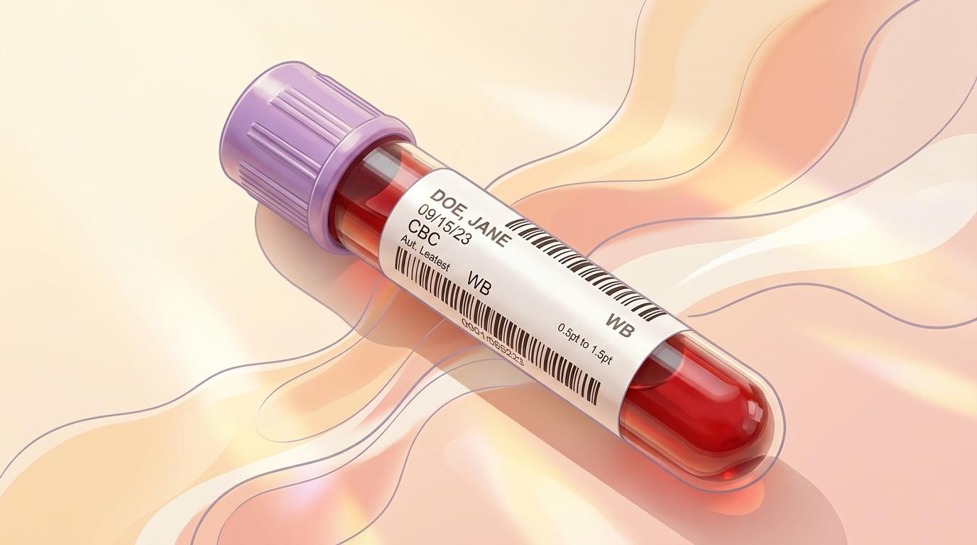 Close up of a medical blood test tube vial
